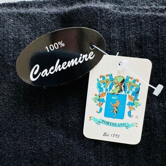 Portolano 100% Cashmere Infinite Neck‎ Warmer Scarf, Luxurious  Black, NWT - Picture 12 of 12